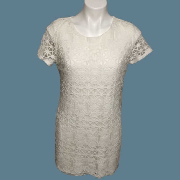 love you for eternity white lace shift dress